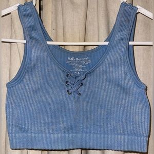 Blue Acid-wash Seamless Bella Movement Sports Bra Size S